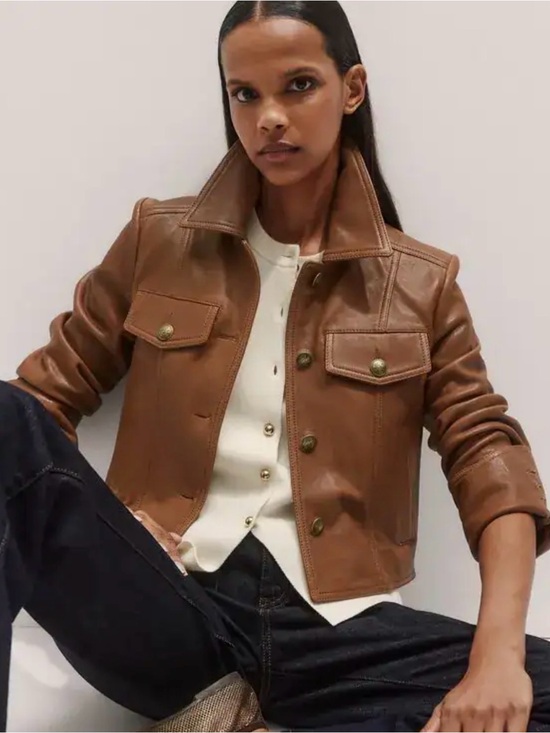 7 For All Mankind Jackets & Blazers - 7 for all mankind faux leather utility jacket brown NWT size medium